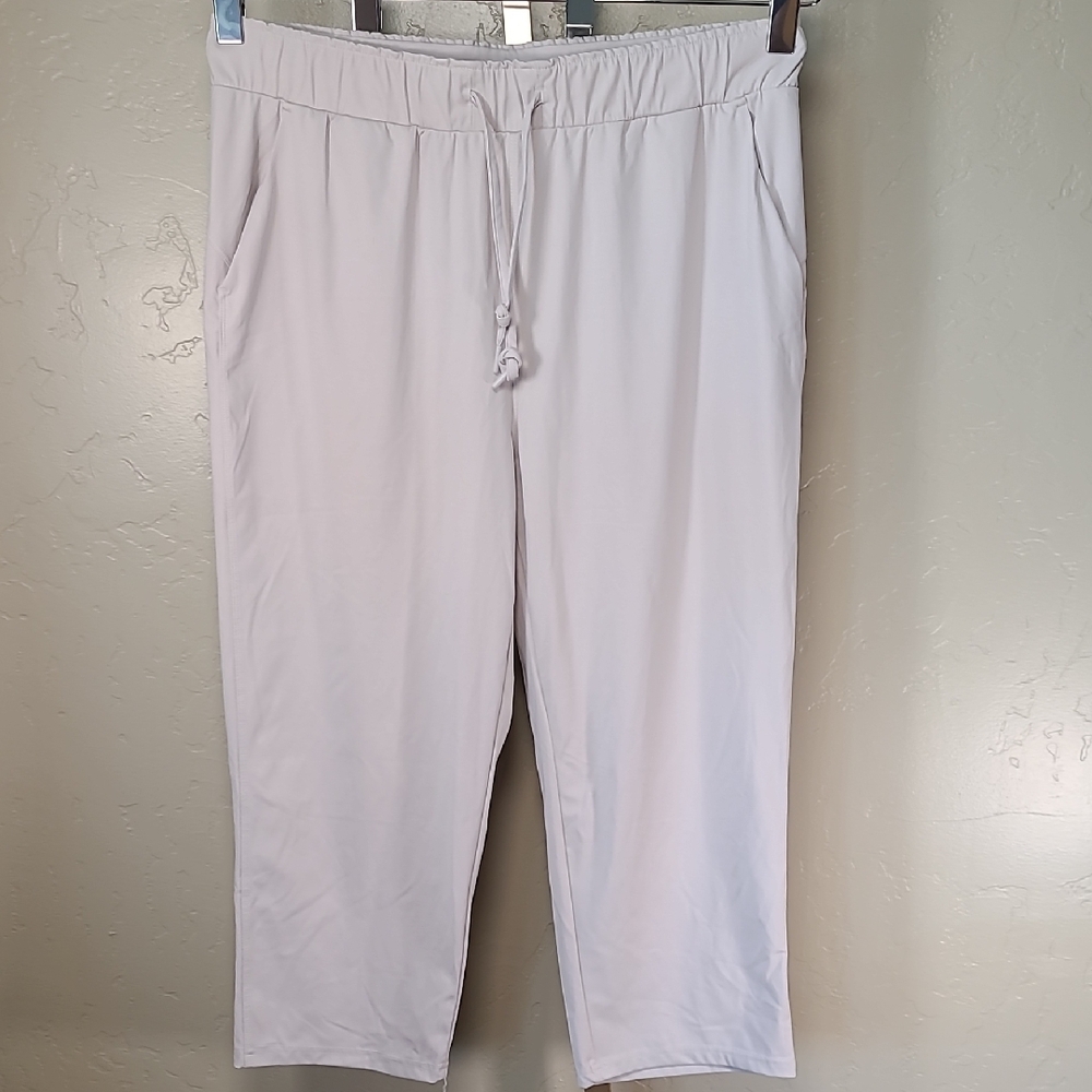 32 Degrees Cool Cream Activewear  Pants Large Elastic Drawstring Waist